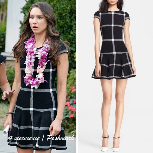 NWT Alice + Olivia Selma Checkered Drop Waist Dress ASO Spencer Hastings - Picture 2 of 14